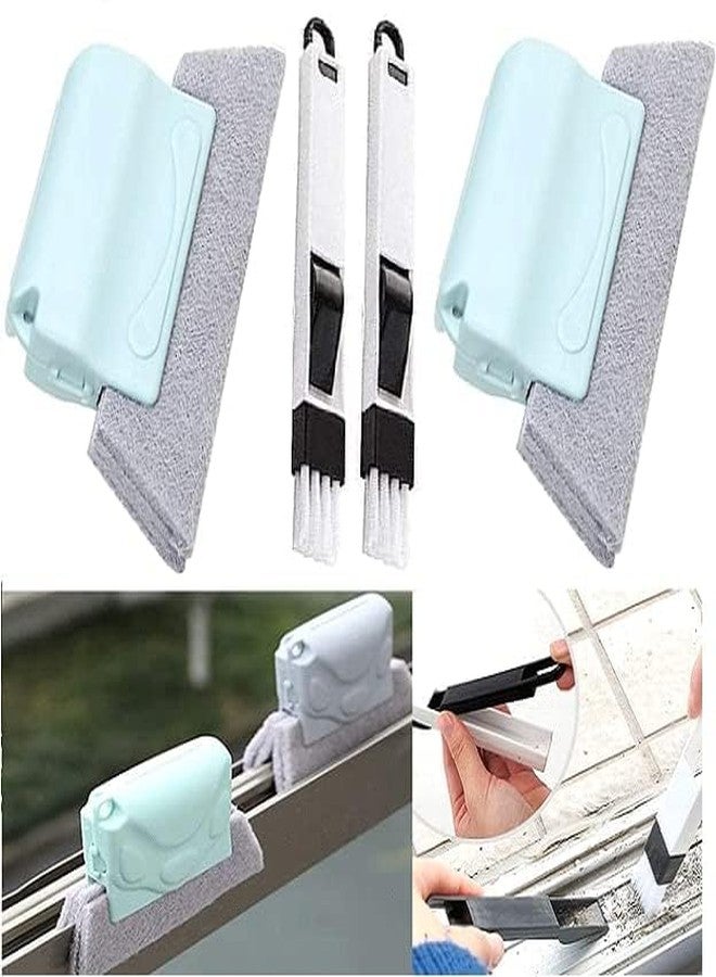 MIRARIYA Double Combo of Window Groove Frame Cleaning Brush& Dust Cleaning Brush for Window Slot Keyboard with Mini Dustpan Door Track Cleaning Tool for All Corners Edges Gaps(Multicolour- Pack of 2) - Image 1